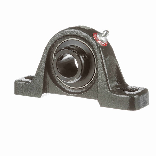 Mounted Cast Iron Two Bolt Pillow Block Ball Bearing - 52100 Steel, Blk Oxided Inner - Setscrew Lock